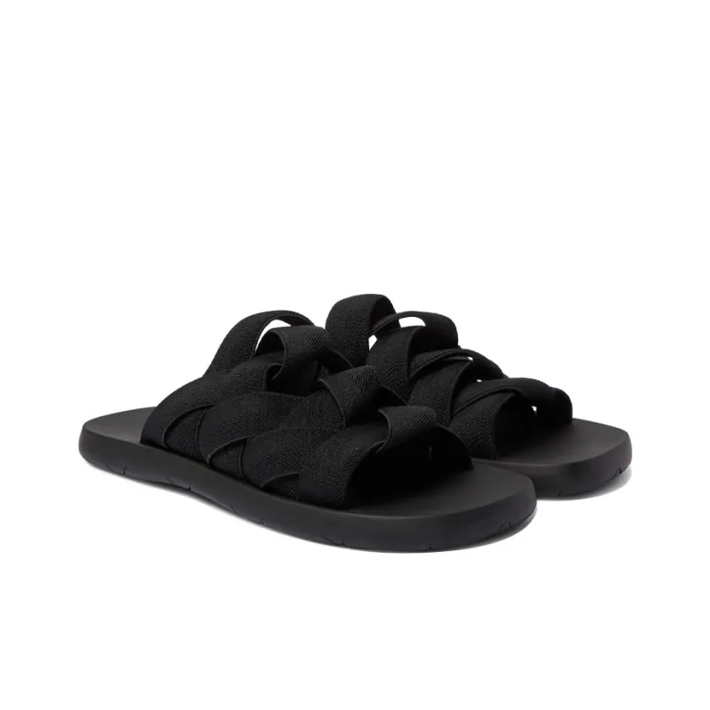 Bottega Veneta Intrecciato Elastic Slides Black-2