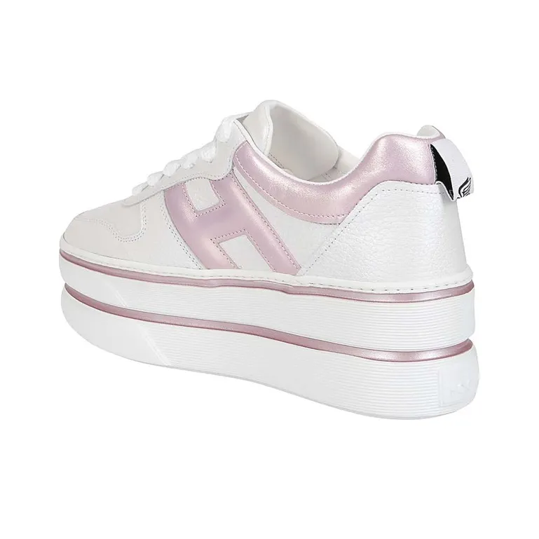HOGAN H449 Platform Shoes Women's Pink White-3