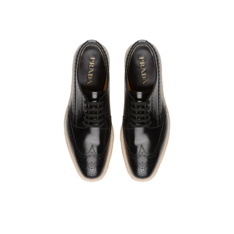 PRADA Fumé Platform Shoes Men's Black-3