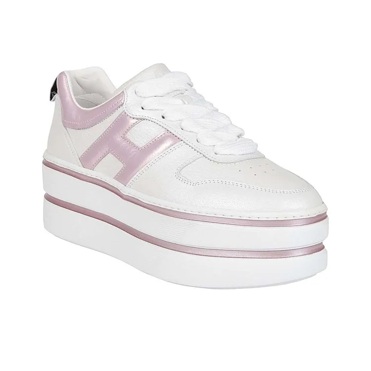 HOGAN H449 Platform Shoes Women's Pink White-2