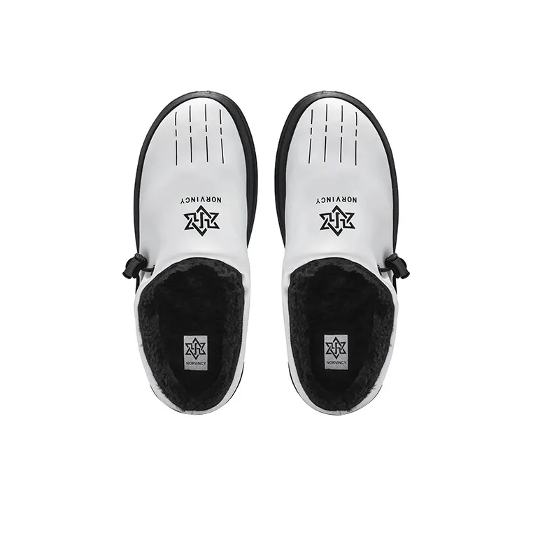 NORVINCY Men's Casual Shoes Unisex Low Top Black White-2