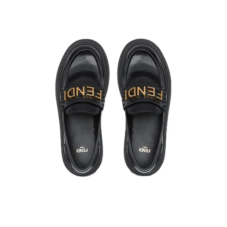 FENDI Logo-lettered Chunky-sole Loafers-3