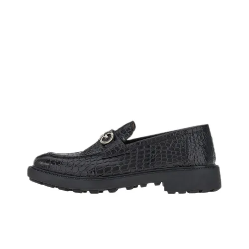 FERRAGAMO GANCINI Loafers Casual Shoes Men's Black