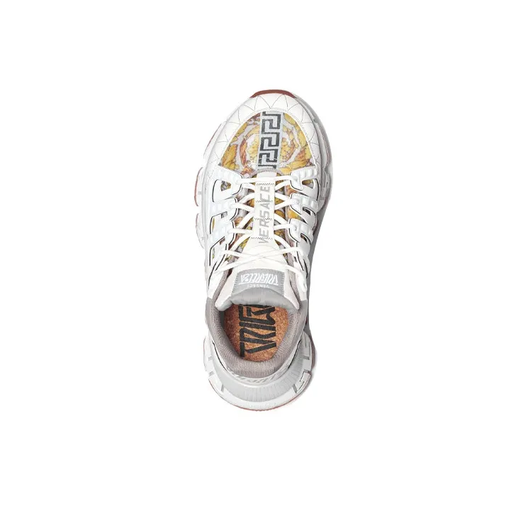 VERSACE Trigreca White Grey Barocco Print-3