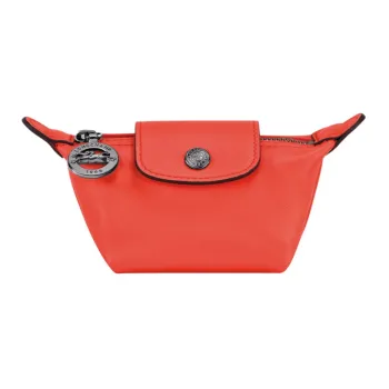 LONGCHAMP Le Pliage Xtra Large Cow Leather Coin Purses Wallets Men's Orange