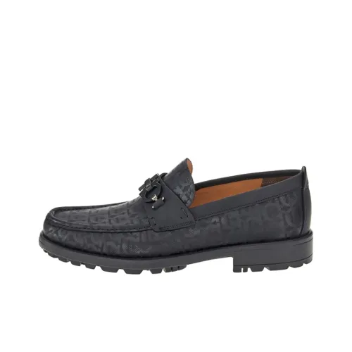 FERRAGAMO Gancio Men's Casual Shoes Men's Black Gray Color