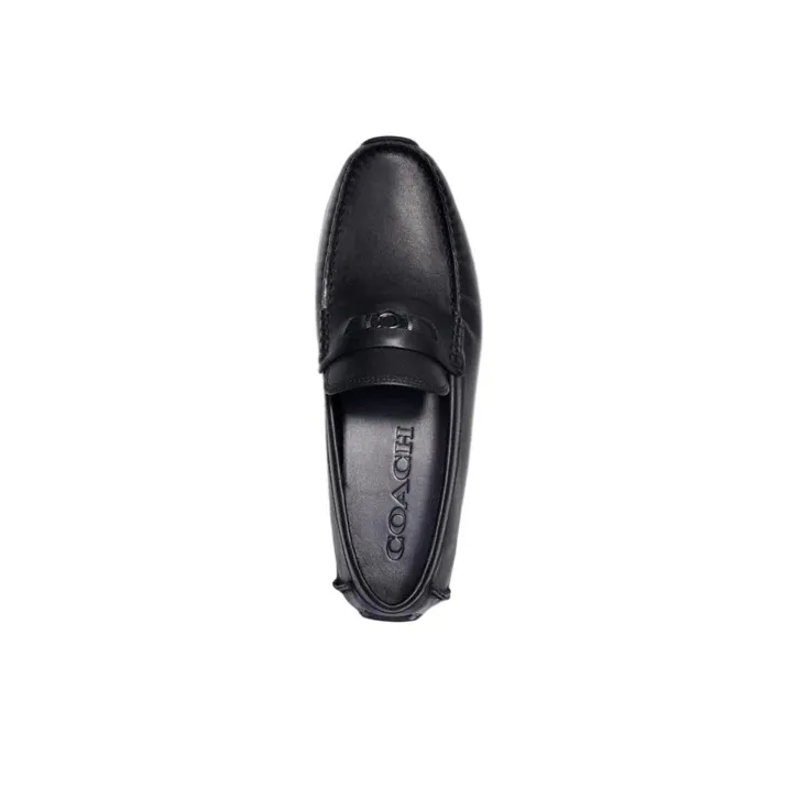 COACH Logo-plaque Leather Loafers-4