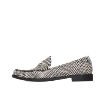 SAINT LAURENT Checked Slip on Loafers