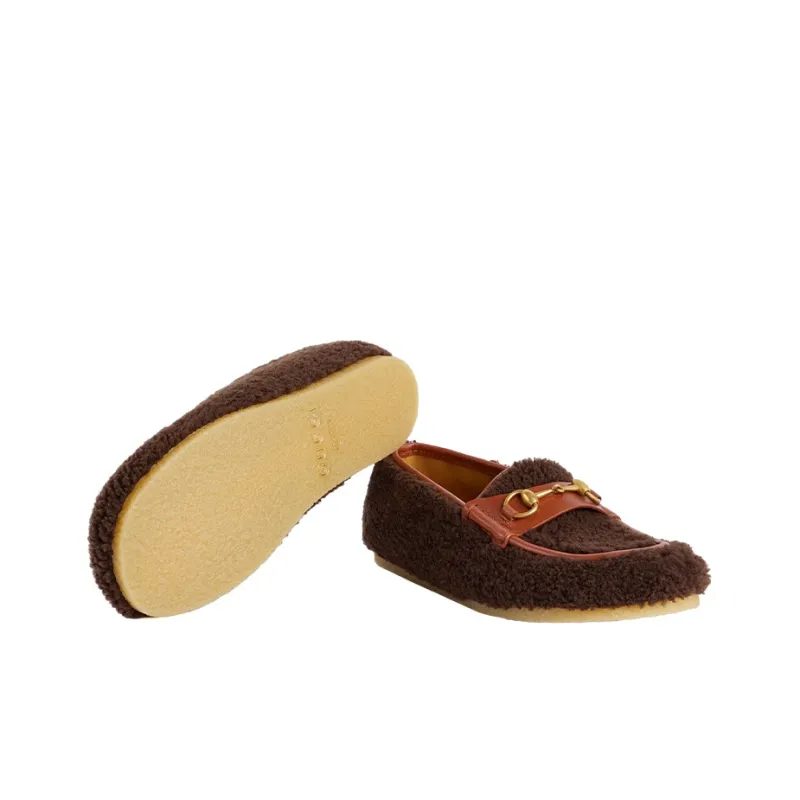 GUCCI Horsebit Loafers Men's Brown-3