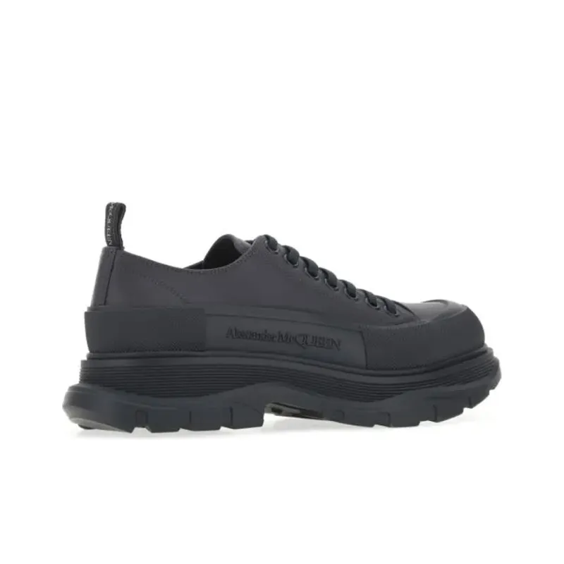 Alexander McQueen Tread Slick Low Lace Up Leather Grey-2