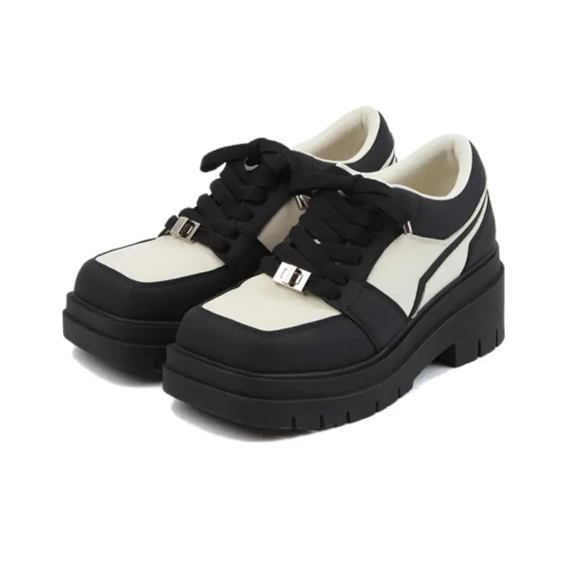 CALVINLUO Platform Shoes Unisex Black White-1