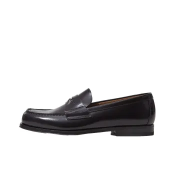 PRADA Logo plaque Leather Loafers