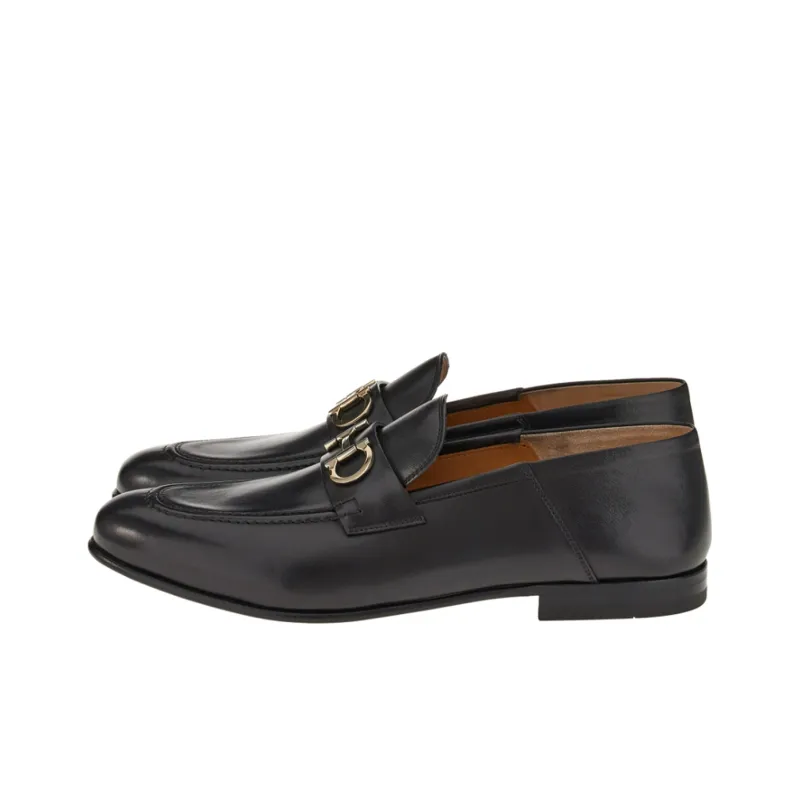 FERRAGAMO Gancini-buckle Leather Loafers-1
