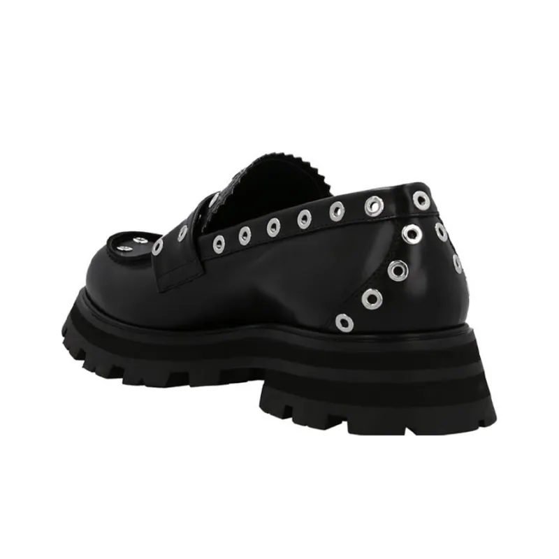Alexander McQueen Eyelet Embellished Slip On Loafers-3