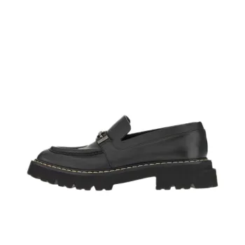 FERRAGAMO Gancini plaque Leather Moccasin
