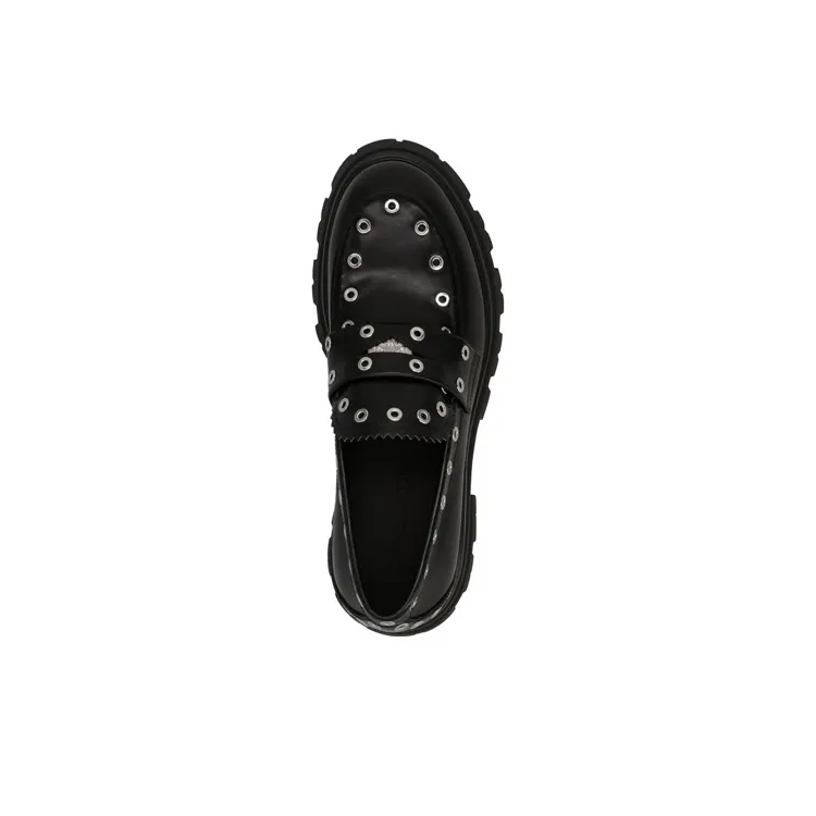 Alexander McQueen Eyelet Embellished Slip On Loafers-4