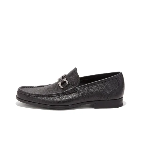 Ferragamo Gancio Leather Shoes Black Male
