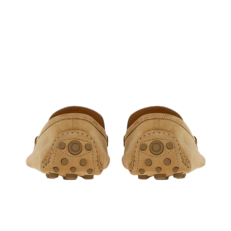 FERRAGAMO Gancini-plaque Suede Loafers-3