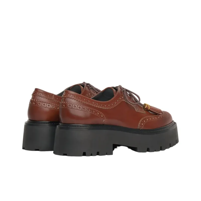 CELINE Platform Shoes Women's Red Brown-3