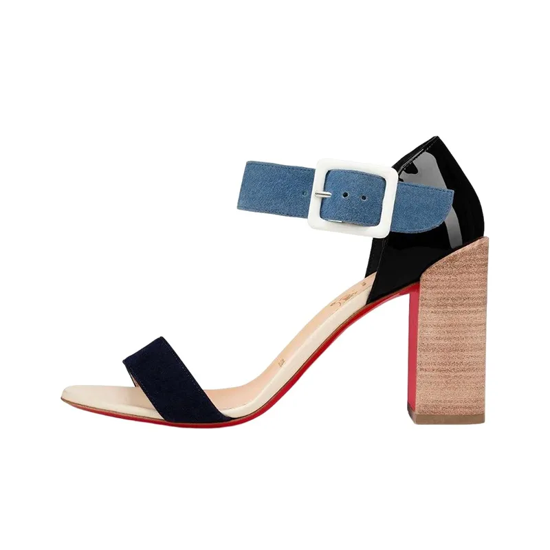 CL One Strap Sandals Women's Blue Black-0
