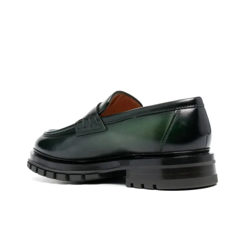 Santoni Penny-slot Leather Loafers-3