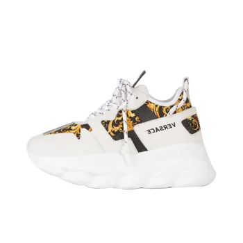 VERSACE Chain Reaction 2 Barocco Print White Black Yellow Women's