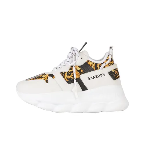 VERSACE Chain Reaction 2 Barocco Print White Black Yellow Women's