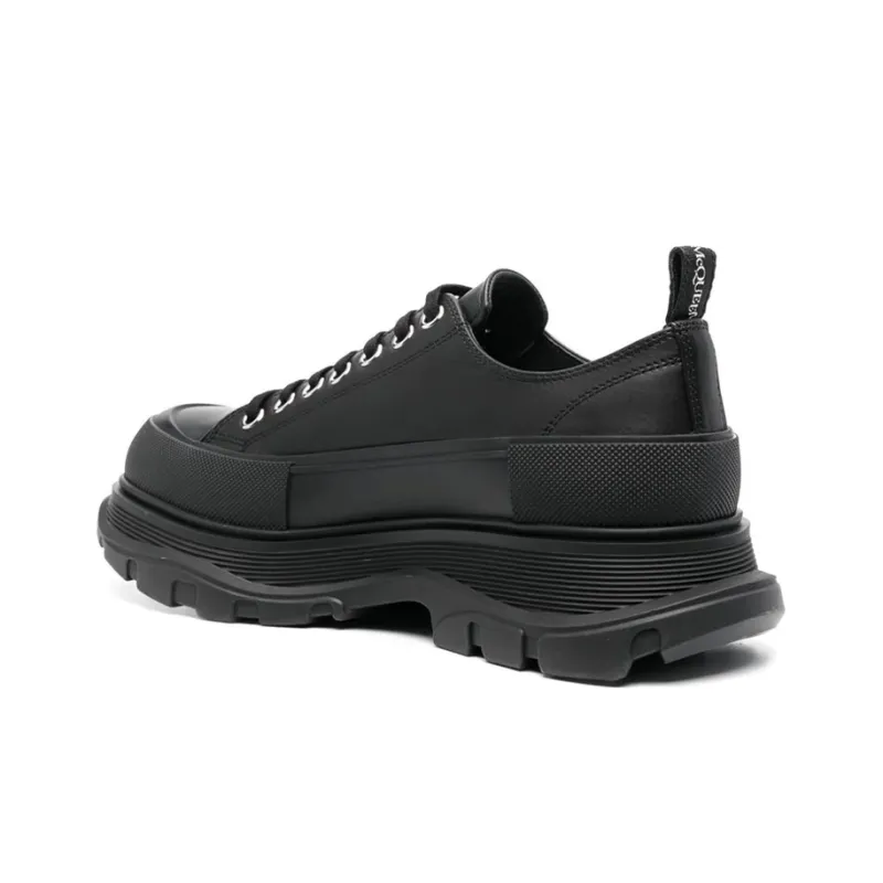 Alexander McQueen Tread Slick Canvas Sneakers 'All Black'-3