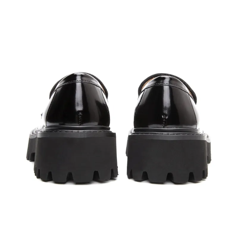 Satchi Casual Leather Shoes Women's Black-4