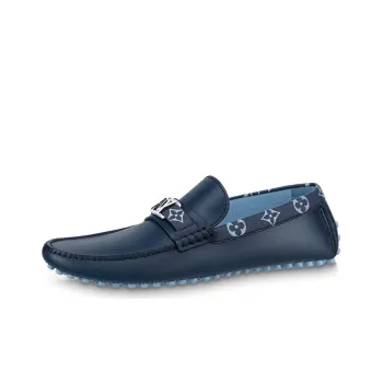 LOUIS VUITTON Hockenheim Moccasin Shoes 'Blue With Monogram Collar'