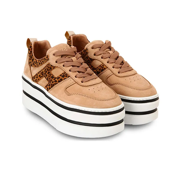 HOGAN H449 Low-Top Platform Shoes Women's Beige-2