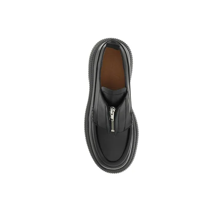 GANNI Front-zip Platform Loafers-4