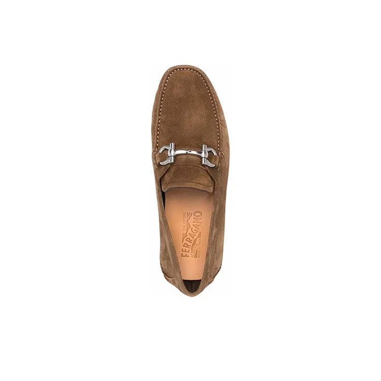 FERRAGAMO Gancini Suede Loafers-3