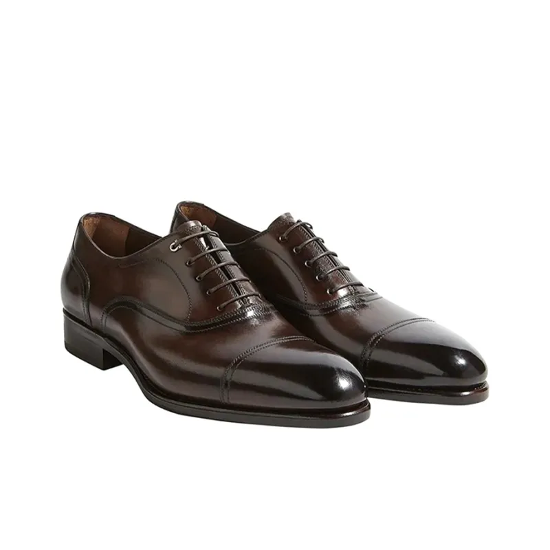 FERRAGAMO Leather Shoes Men's Dark Brown-2