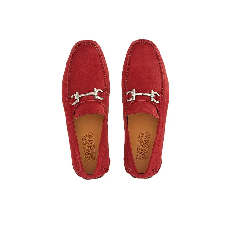 Ferragamo Gancini Men's Casual Shoes Men Low Top Red-2