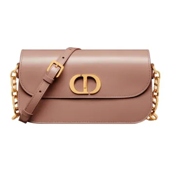 DIOR 30 Montaigne Smooth Finish Cow Leather Shoulder Bag Crossbody Bag Women's Vintage Pink
