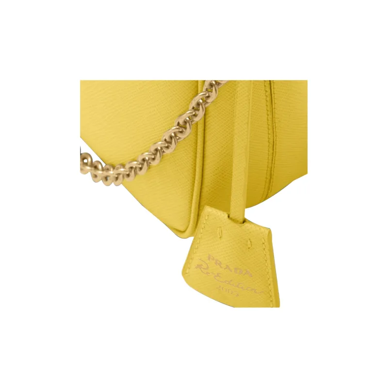 PRADA Re-Edition Saffiano Leather 3-in-1 Crossbody Bag Shoulder Bag Women's Sunlight Yellow-6