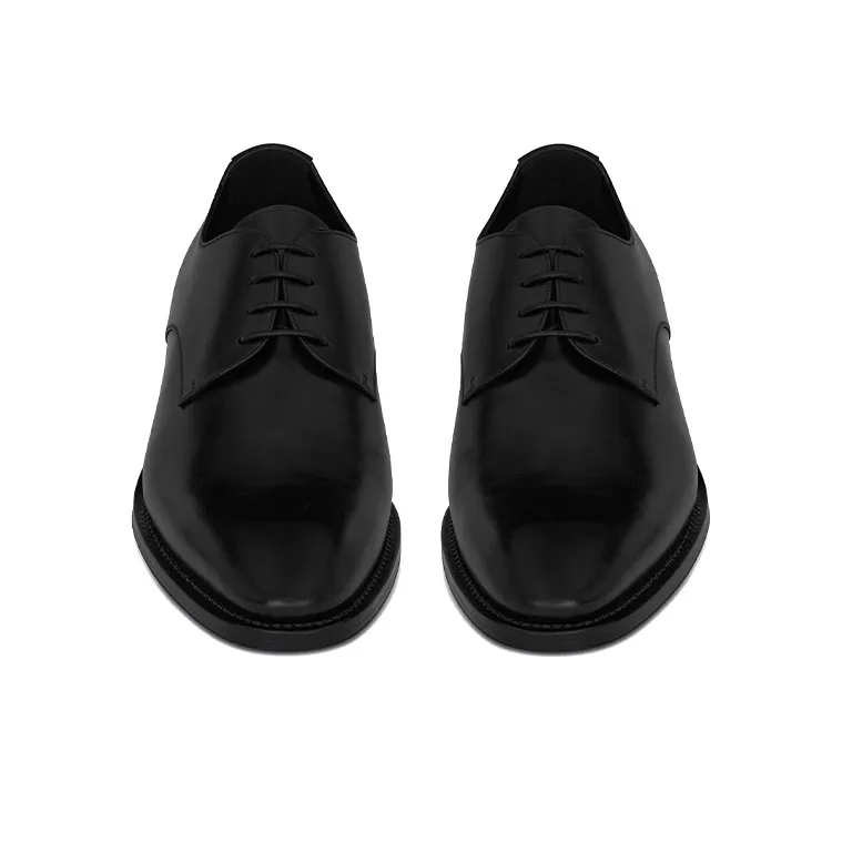 SAINT LAURENT Round Toe Classic Derby Shoes-4