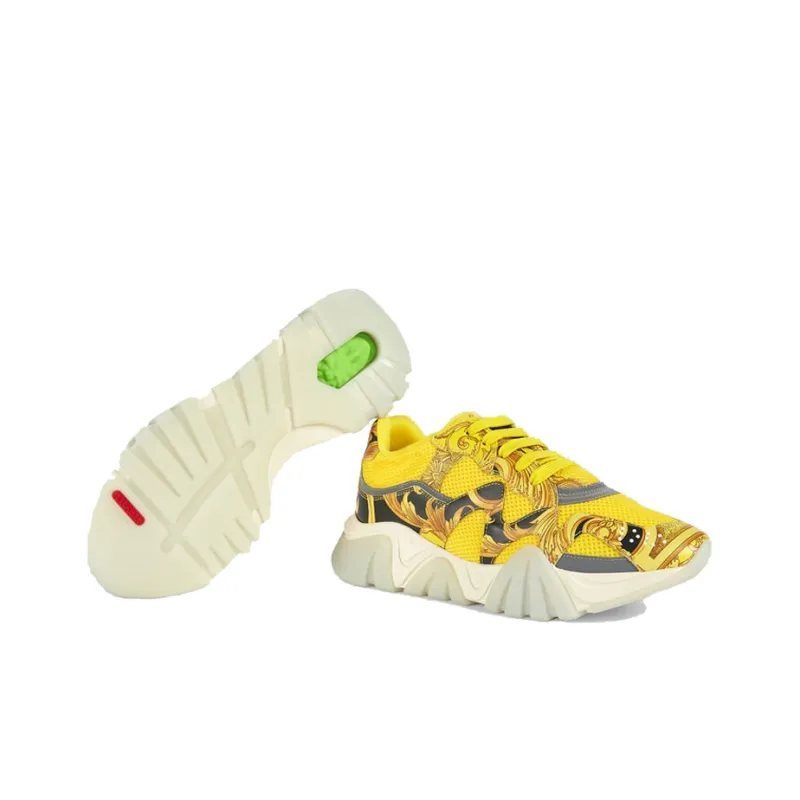 VERSACE Squalo Barocco Print Yellow Women's-2