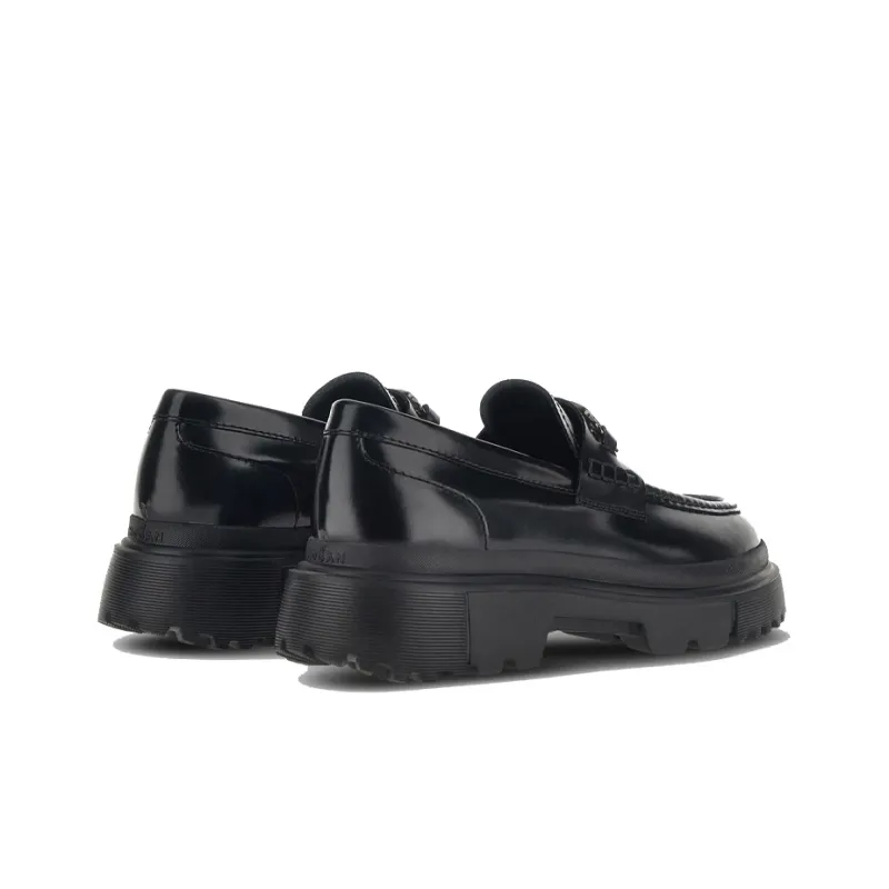 HOGAN Chunky Logo Plaque Loafers-3