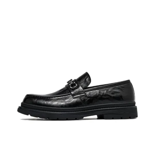 FAIRWHALE Men's Casual Shoes Men Low-Top Pure Black