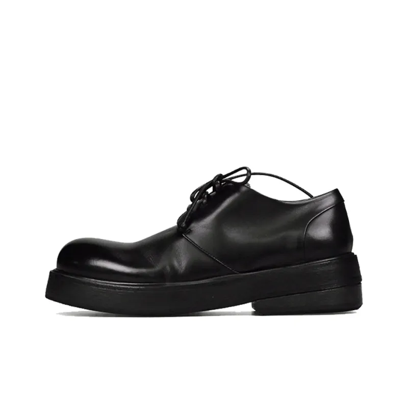 Marsèll Zuccolona Horse Leather Triple-Layer Sole With Upturned Leather Shoes Men's Casual Shoes Men's Black-0