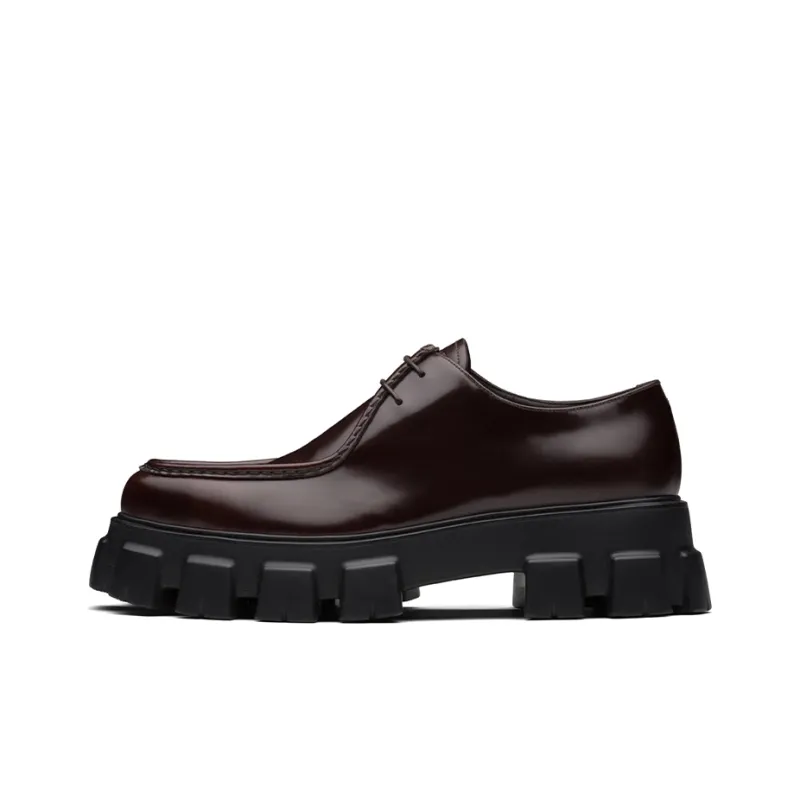 PRADA Monolith Men's Casual Shoes Men Low-Top Dark Brown-0