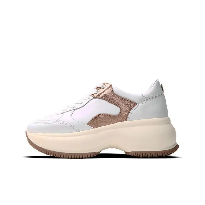 HOGAN Maxi I Active Low-Top Platform Shoes Women's White Gold-0