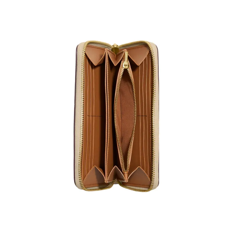COACH Disney Collaboration Accordion Zip Recycled Glove Tanned Leather Wallet Women's Beige-1