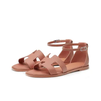 HERMES Santorini One Strap Sandals Women's Brown