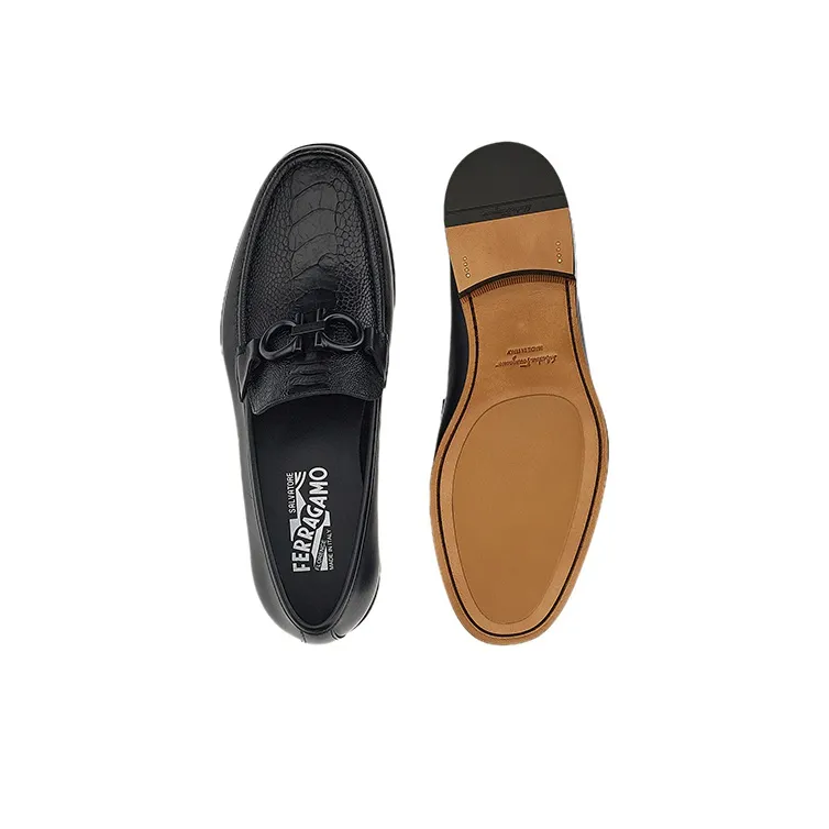 Ferragamo Gancini Men's Casual Shoes Men Low-Top Black-4
