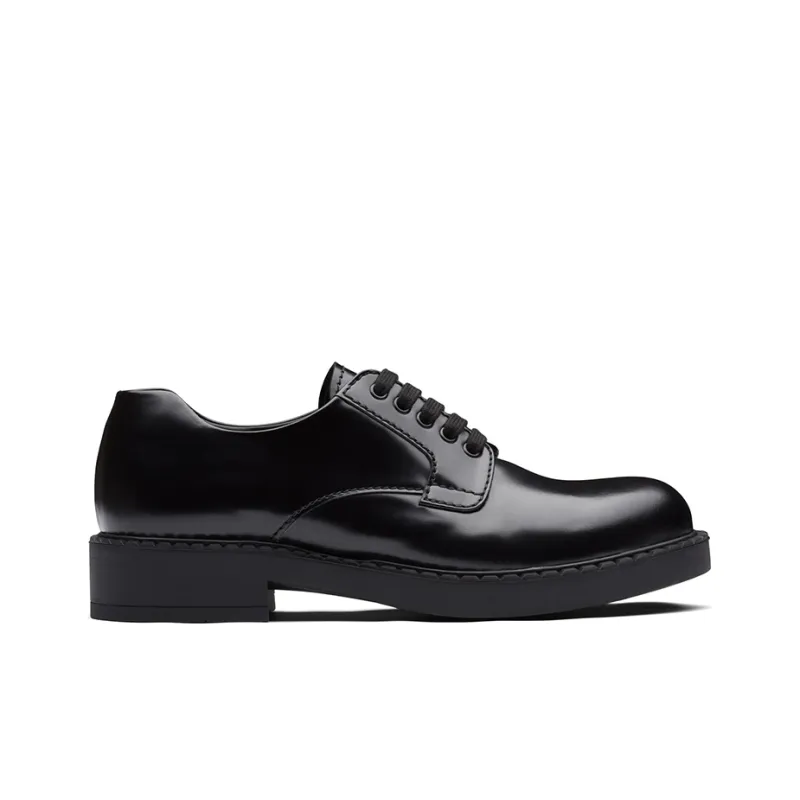PRADA Brushed Leather Derby Shoes-1