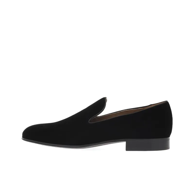 GIANVITO ROSSI Jean Round-toe Velvet Loafers-0