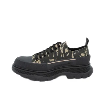 Alexander McQueen Graffiti Tread Slick Low Lace Up Beige Black